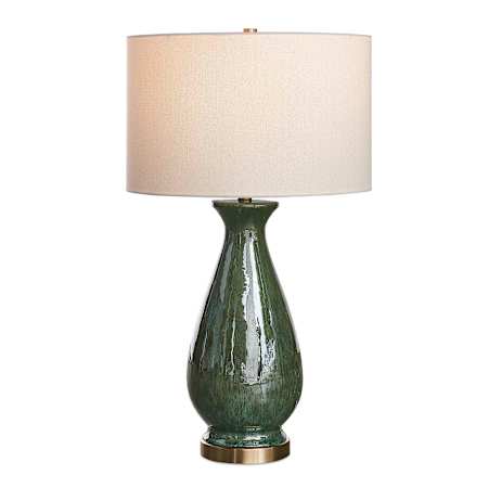 Uttermost Colestin 30" Tall Vase Table Lamp Deep Green