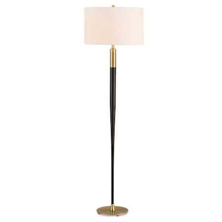 Uttermost Stowe 66" Tall Torchiere Floor Lamp Satin Black