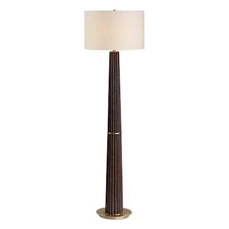 Uttermost Forage 63" Tall Column Floor Lamp Brass / Woodtone