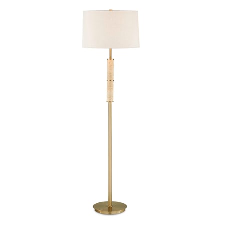 Uttermost Verlaine 64" Tall Column Floor Lamp Brass / Gold