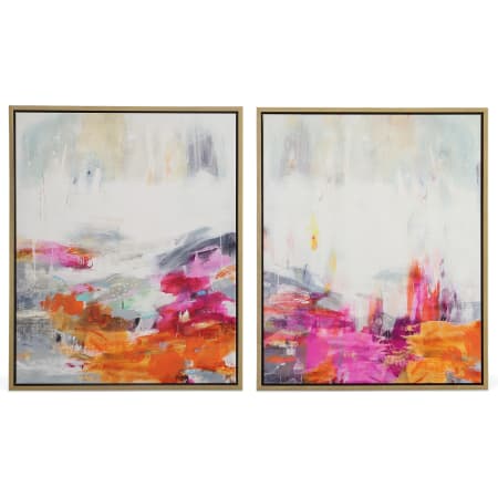 Uttermost 39" x 32" "Color Theory" Framed Abstract Digital Print on Canvas - Set of 2 Orange