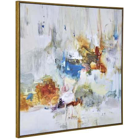 Uttermost In The Beginning 50" x 50" Framed Abstract Painting Multicolored