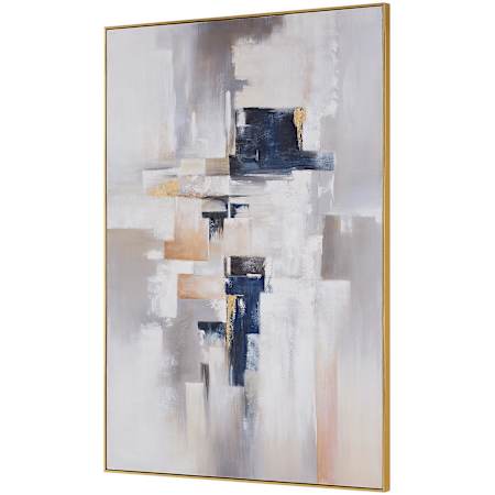 Uttermost Waterfront 73" x 49" Framed Abstract Painting Multicolored
