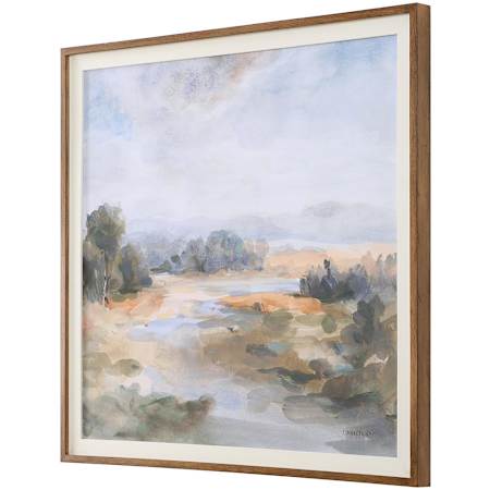 Uttermost River Afternoon 40" x 40" Framed Landscapes Graphic Print Multicolored