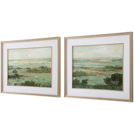 Uttermost Warm 29" x 37" Framed Landscapes Graphic Print - Set of 2 Multicolored