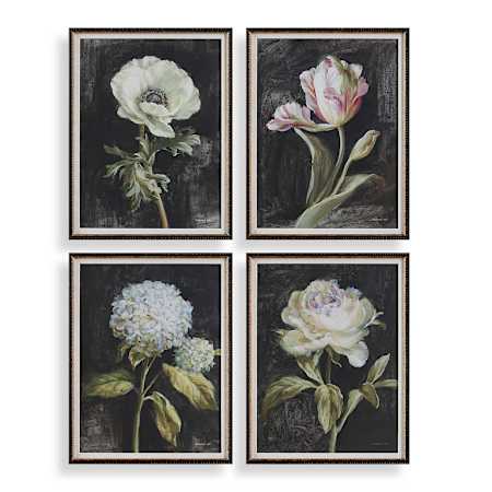 Uttermost Florals On Black 26" x 20" Framed Floral Painting Multicolored