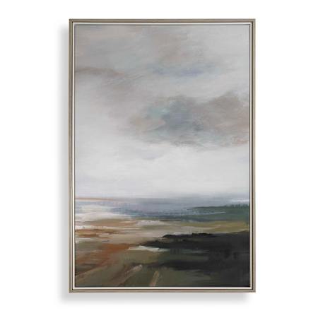 Uttermost Lowlands 43" x 43" Framed Landscapes Textual Print Gray