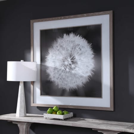 Uttermost Dandelion Seedhead 54" Square Black and White Framed Print Black / White