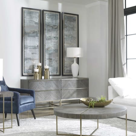 Uttermost Ocean Swell 66" x 21" Framed Abstract Paintings - Set of 3 Blue / Gray