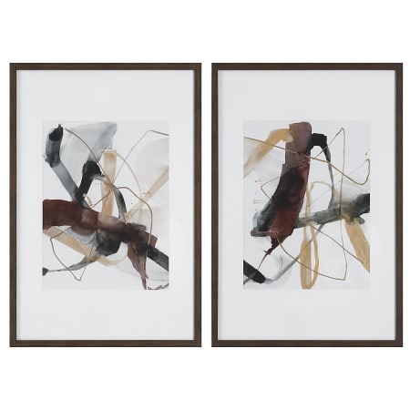 Uttermost Burgundy Interjection 40" x 40" Framed Abstract Painting - Set of 2 Burgundy