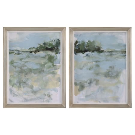 Uttermost Far Away View 27" x 27" Framed Abstract Paintings - Set of 2 Gray