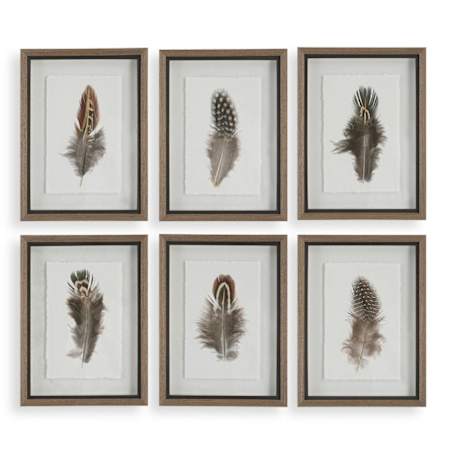 Uttermost Birds Of A Feather 20" x 15" Framed Animals Graphic Print - Set of 6 Multicolored