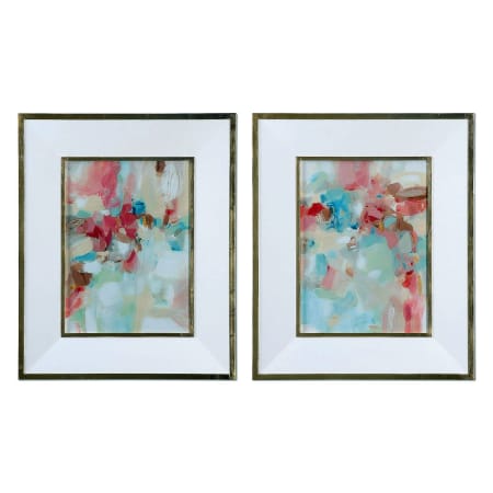 Uttermost A Touch Of Blush And Rosewood Fences 34" x 28" Fir Wood Frame Art Prints - Set of 2 Gold Leaf