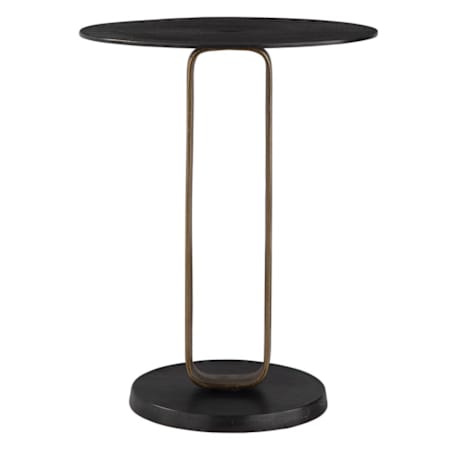 Uttermost Aperture 17" Diameter Aluminum Accent Table Brass / Black