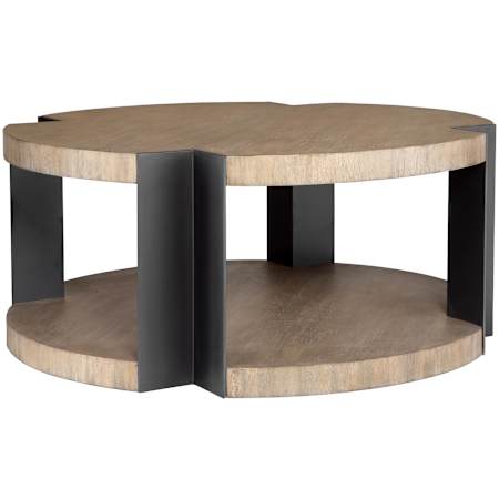 Uttermost Loana 36" Diameter Mahogany Accent Table Matte Black / Natural