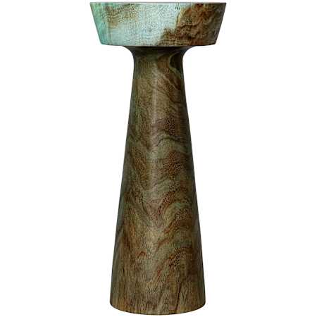 Uttermost Mano 11" Diameter Wood Accent Table Blue-Green