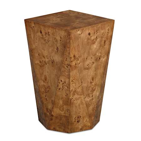 Uttermost Hughes 14" Square Wood Veneer Top Wood and Wood Veneer Table Burl