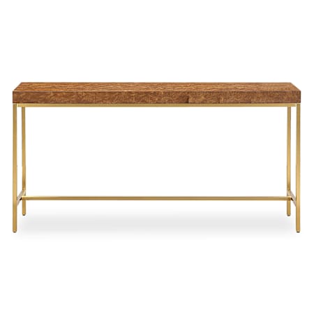 Uttermost Moran 60" Wide Wood Veneer Top MDF, Stainless Steel, and Wood Veneer Table Burl