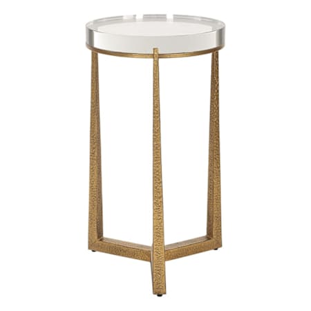 Uttermost Midas 14" Diameter Crystal and Iron Accent Table Antique Gold / Clear