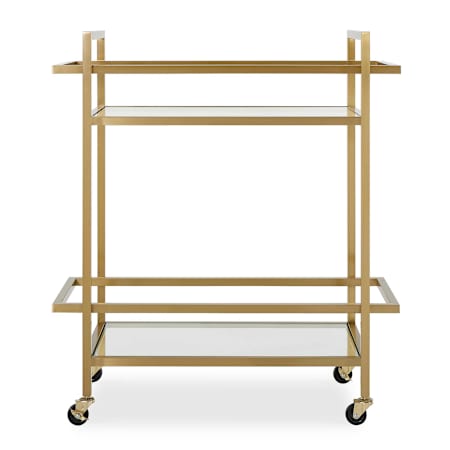 Uttermost Erena 32" Wide Stainless Steel and Tempered Glass Bar Cart Brass