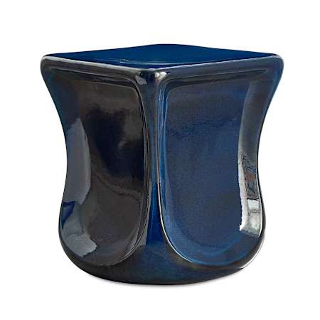 Uttermost Kaz 15" Wide Accent Stool Deep Blue
