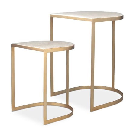 Uttermost Lindon Two Piece Iron, Marble Nesting Table Set Gold
