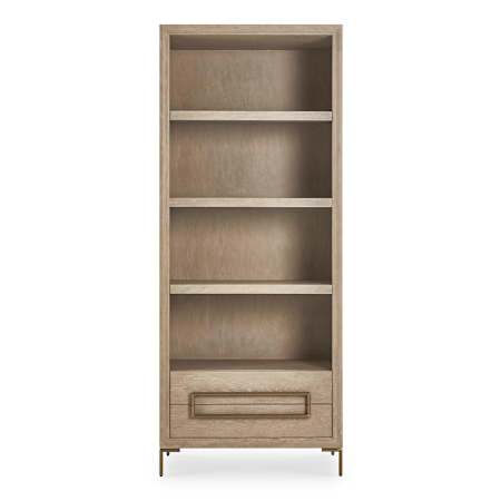 Uttermost 36" Wide Alessia Light Oak Etagere Brass / Woodtone