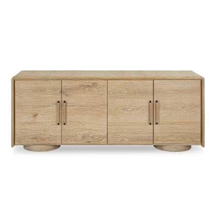 Uttermost Evanston 79" Wide Oak Wood 4 Door Accent Cabinet Woodtone