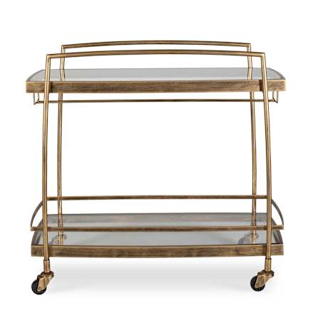Uttermost Scarritt 34" Wide Iron Bar Cart Brass