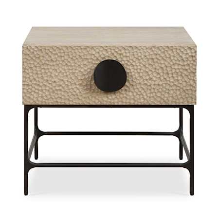 Uttermost Lunar 26" Wide Wood Top Iron, Plywood, Wood, and Wood Veneer Table Black / Woodtone