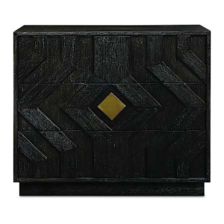 Uttermost Faulkner 3 Drawer Modern Chest Black / Brass