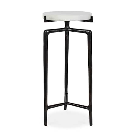 Uttermost Tobias 11" Diameter Aluminum and Marble Table Bronze / White