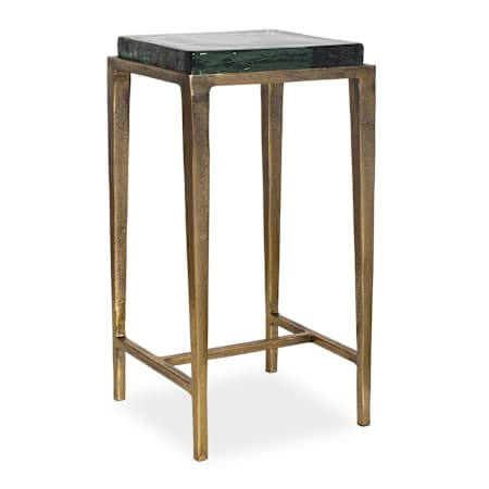 Uttermost Preston 13" Square Aluminum Top Aluminum and Glass Accent Table Brass / Gold