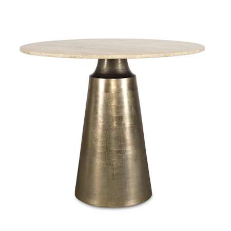 Uttermost Midsummer 36" Diameter Stone Top Aluminum and Marble Accent Table Brass