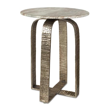 Uttermost Warner 18" Diameter Aluminum Table Silver / White