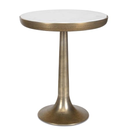 Uttermost Gianno 21" Diameter Aluminum, Marble, and MDF Table Brass / White