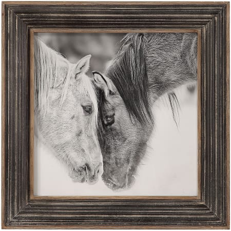 Uttermost Custom Black And White Horses 31-1/2" x 31-1/2" Framed Horse Painting on Archival Paper Black and White