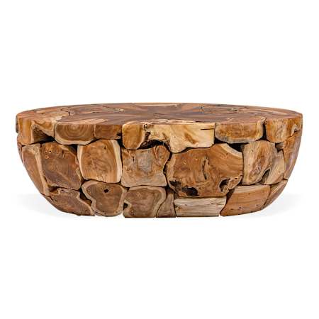 Uttermost Gareis 48" Wide Wood Top Teak Wood Coffee Table Woodtone