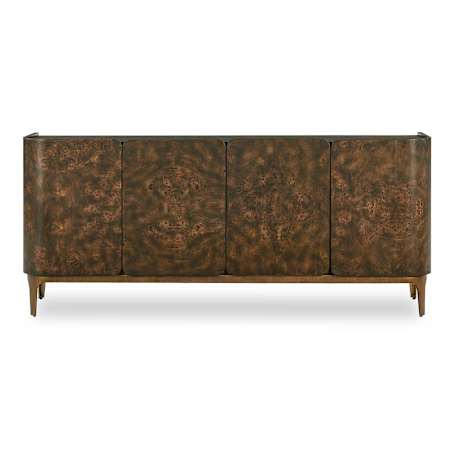 Uttermost Melbourne Mappa Burl 4 Door Cabinet Woodtone