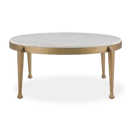 Uttermost Tylan 40" Diameter Iron and Marble Table Brass / White