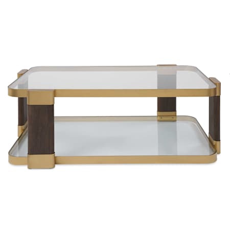 Uttermost Ryles 50" Wide Iron, MDF, Tempered Glass, and Wood Veneer Table Brass / Brown / Woodtone