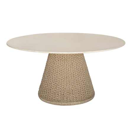Uttermost Cardoso 60" Diameter Wicker Table Brown / White / Woodtone
