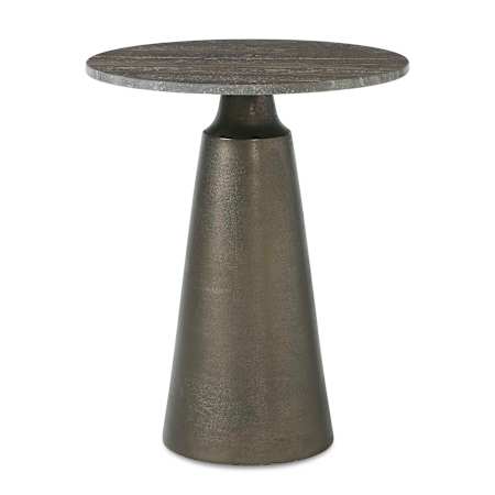 Uttermost Midsummer 20" Diameter Aluminum and Travertine Table Bronze