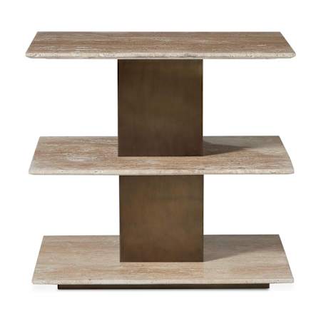 Uttermost Travertini 24" Wide Iron, Marble, and MDF Table Bronze / Brown