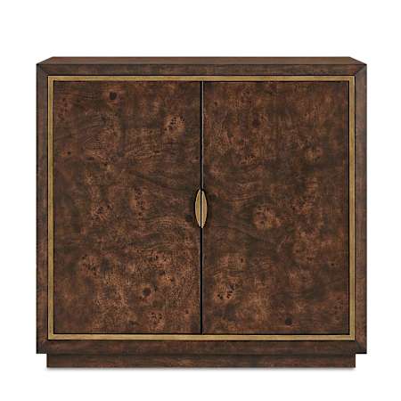 Uttermost Flores 36" Wide Mappa Burl Wood 2 Door Accent Cabinet Brass / Woodtone