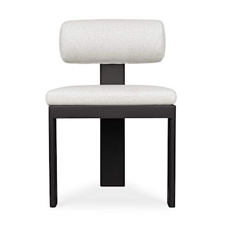 Uttermost Bolster Back 20" Aluminum Acrylic Dinner Chair Java Black / Oyster White