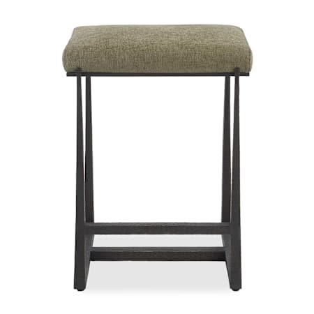 Uttermost Midas 19" Wide Fabric, Iron Bar Stool with Textured Moss Upholstery Textured Antique Bronze