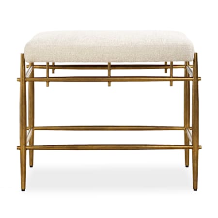 Uttermost Karleen 26" Wide Brass Framed Cotton and Polyester Bench Gold