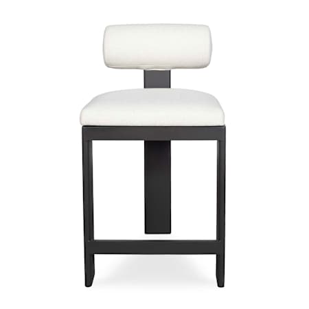 Uttermost Bolster Back 20" Wide Acrylic Counter Stool Java Black / Oyster White