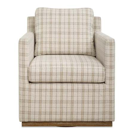 Uttermost Basie 32" Wide Casual Linen Swivel Chair White